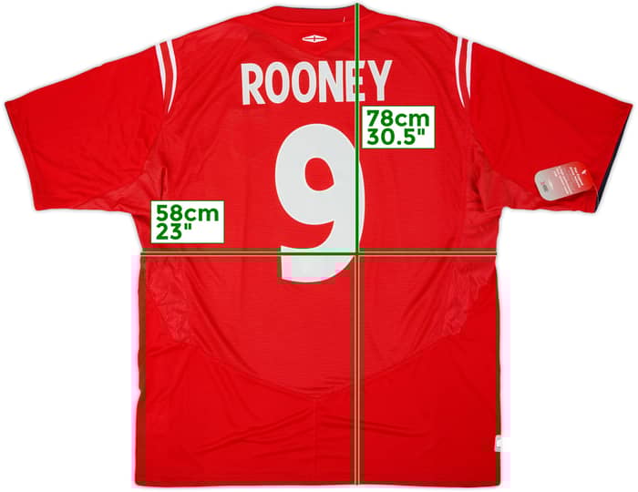 2004-06 England Away Shirt Rooney #9 (XXL)