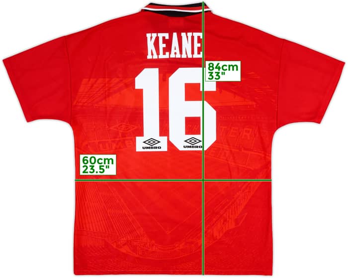 1994-96 Manchester United Home Shirt Keane #16 - 10/10 - (XL)