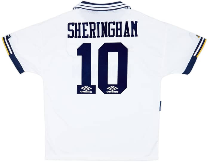 1993-95 Tottenham Home Shirt Sheringham #10 - 8/10 - (L)