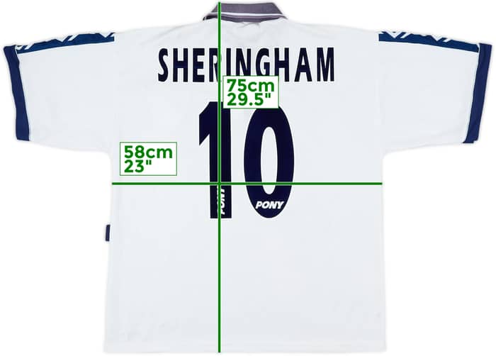 1995-97 Tottenham Home Shirt Sheringham #10 - 7/10 - (L)