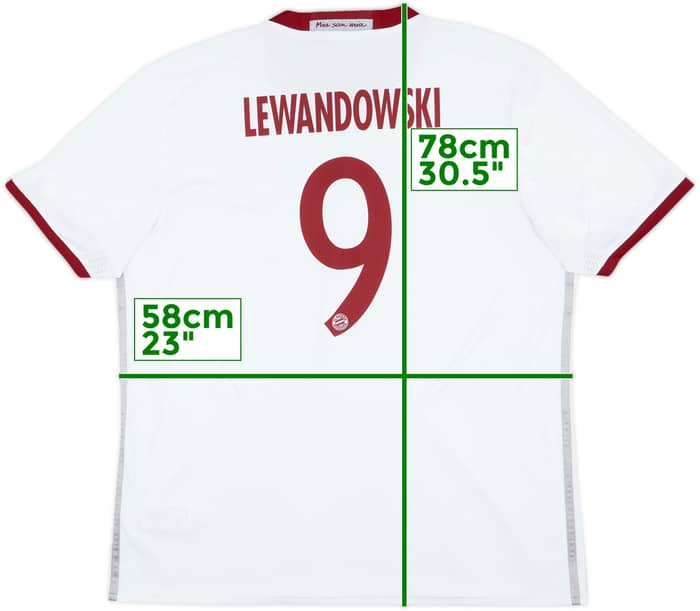 2016-17 Bayern Munich Third Shirt Lewandowski #9 - 8/10 - (L)