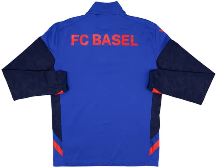 2022-23 FC Basel Staff Issue Macron 1/4 Zip Training Top 'TZ' - 10/10 - (M)
