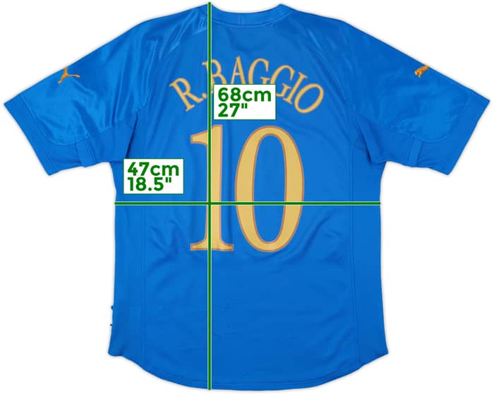 2004-06 Italy Home Shirt R.Baggio #10 - 6/10 - (L)