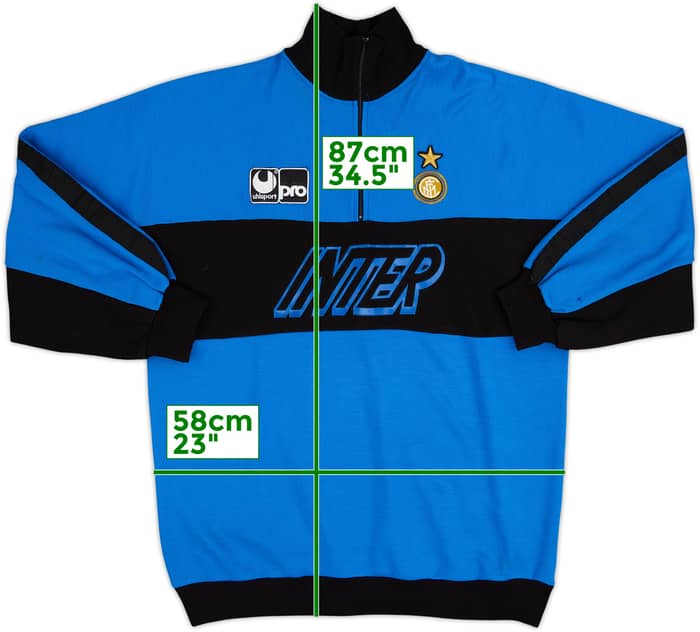 1990-91 Inter Milan Uhlsport 1/4 Zip Drill Top - 8/10 - (L)