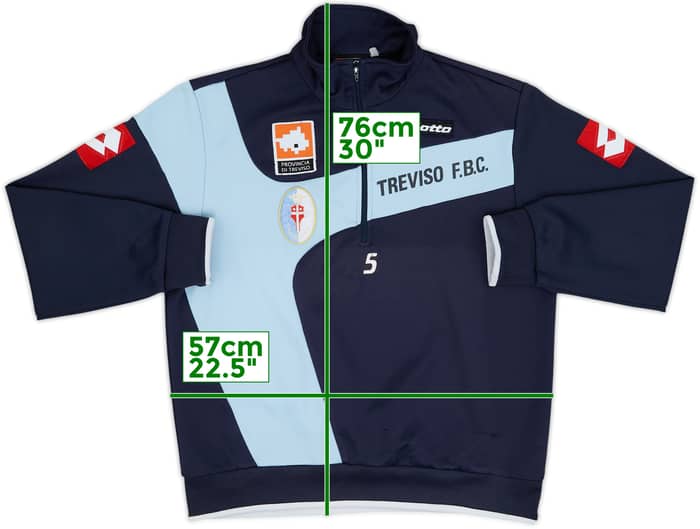 2008-09 Treviso Versión jugador Lotto 1/4 Zip Top de entrenamiento #25 - 5/10 - (M)