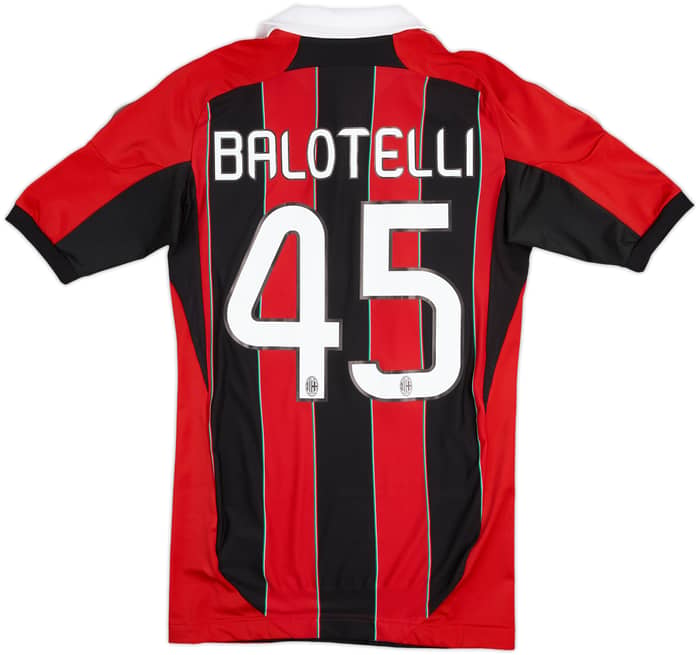 2012-13 AC Milan TechFit Player Issue Home Shirt Balotelli #45 - 5/10 - (L)