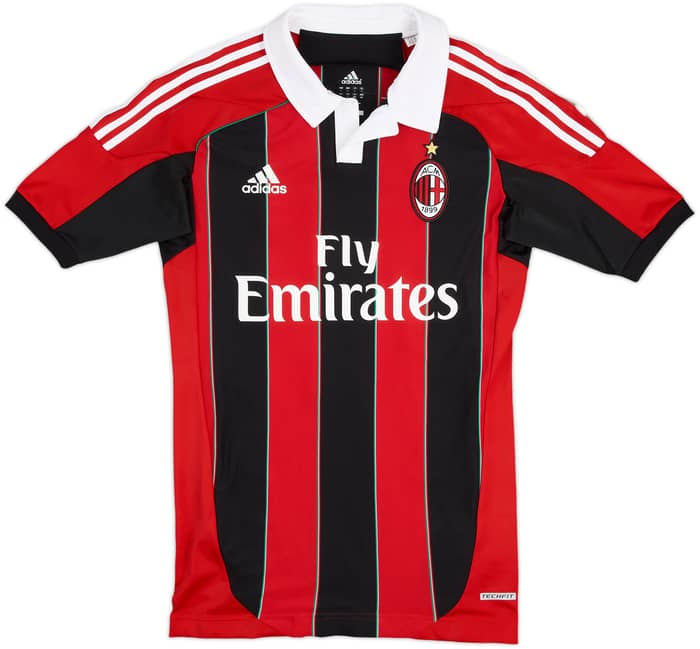 2012-13 AC Milan TechFit Player Issue Home Shirt Balotelli #45 - 5/10 - (L)
