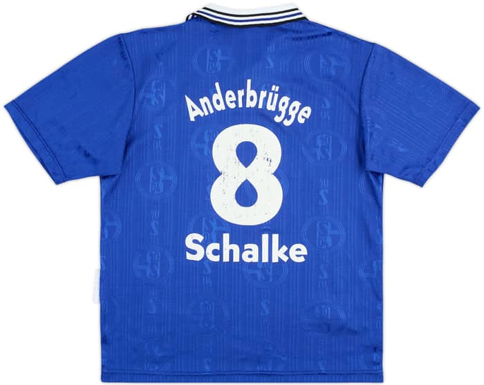 1996-97 Schalke Home Shirt Anderbrugge #8 - 6/10 - (15-16 Years)