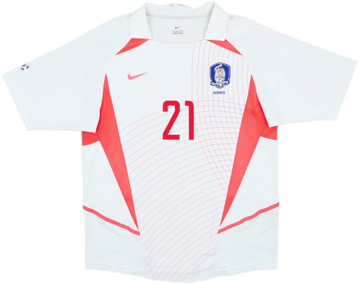 Camiseta de visitante de South Korea 2002-03 J S Park #21 - 8/10 - (M)