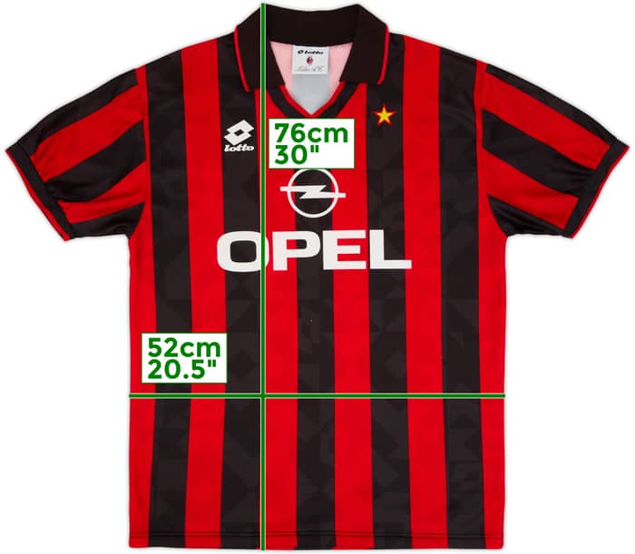 1994-95 AC Milan Basic Home Shirt - 8/10 - (L)