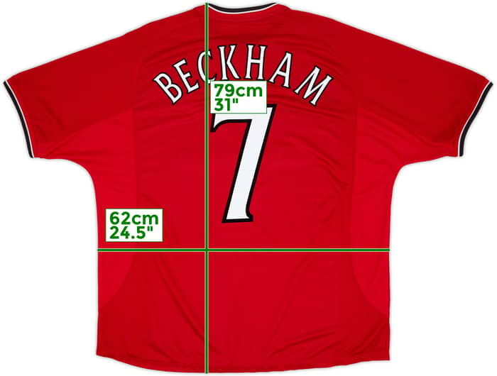 2000-02 Manchester United Home Shirt Beckham #7 - 6/10 - (XXL)