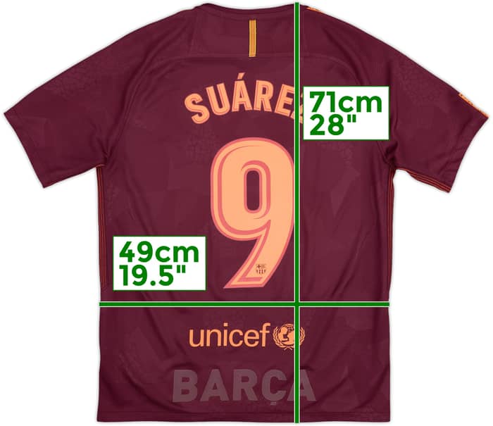 2017-18 Barcelona Third Shirt Suarez #9 - 8/10 - (M)