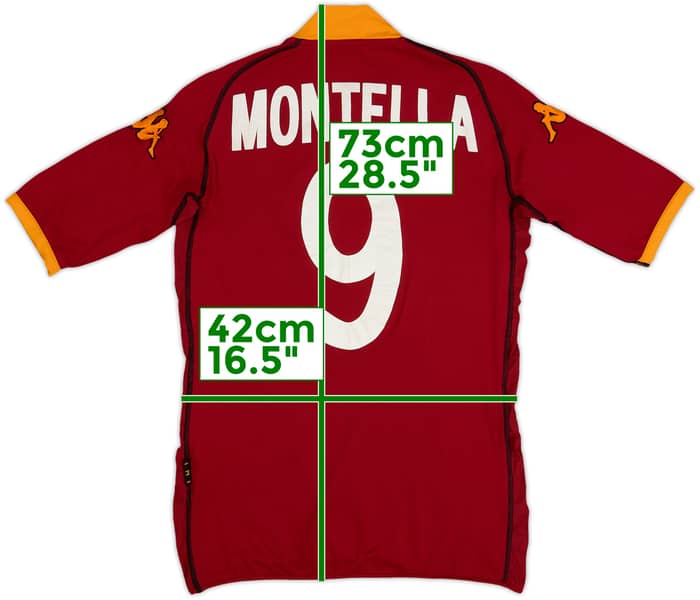 2002-03 Roma Home Shirt Montella #9 - 6/10 - (M)