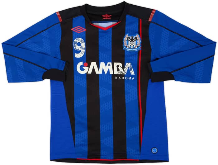 2014 Gamba Osaka Home L/S Shirt #9 - 5/10 - (S)