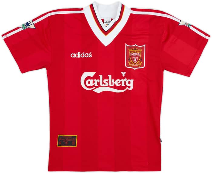 1995-96 Liverpool Signed Home Shirt Collymore #8 - 4/10 - (S)