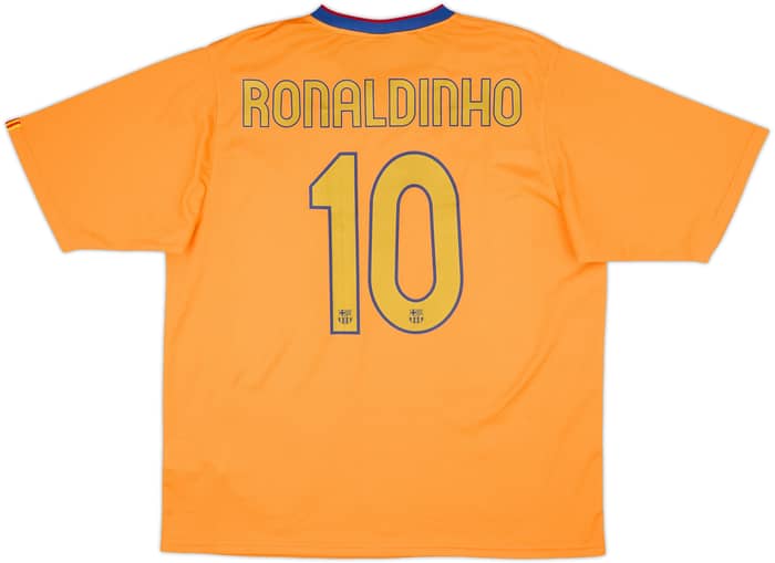 2006-08 Barcelona Basic Away Shirt Ronaldinho #10 - 9/10 - (XL)