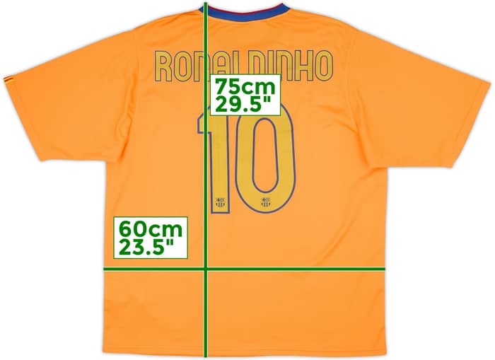 2006-08 Barcelona Basic Away Shirt Ronaldinho #10 - 9/10 - (XL)