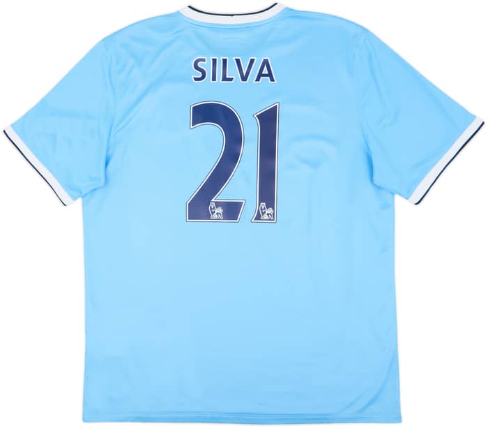 2013-14 Manchester City Home Shirt Silva #21 - 8/10 - (XL)