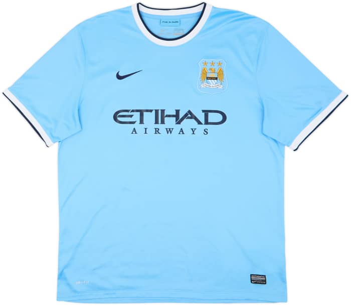 2013-14 Manchester City Home Shirt Silva #21 - 8/10 - (XL)