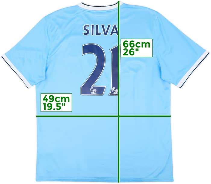 2013-14 Manchester City Home Shirt Silva #21 - 8/10 - (XL)