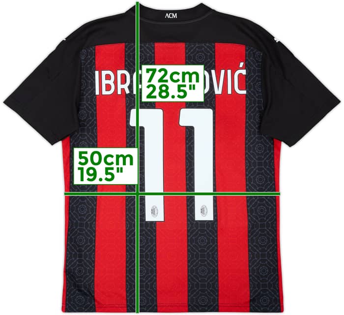 2020-21 AC Milan Home Shirt Ibrahimovic #11 - 8/10 - (M)