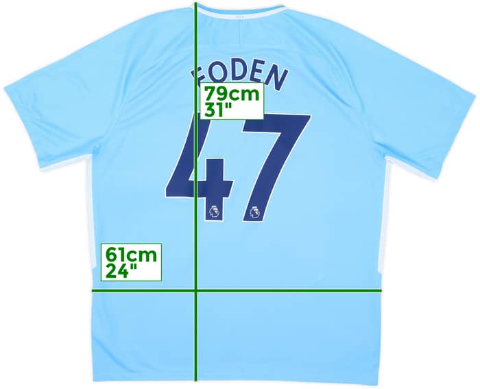 2017-18 Manchester City Home Shirt Foden #47 - 8/10 - (XXL)
