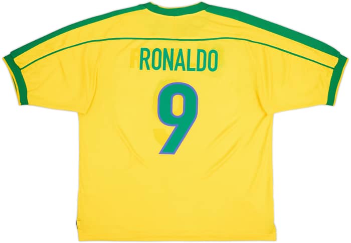1998-00 Brazil Home Shirt Ronaldo #9 - 5/10 - (XL)