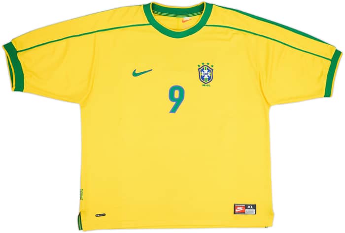1998-00 Brazil Home Shirt Ronaldo #9 - 5/10 - (XL)