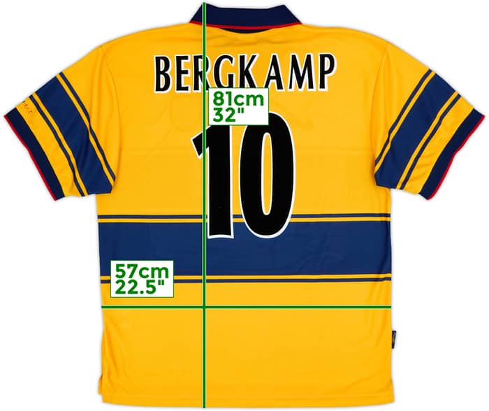 1997-99 Arsenal Away Shirt Bergkamp #10 - 9/10 - (XL)
