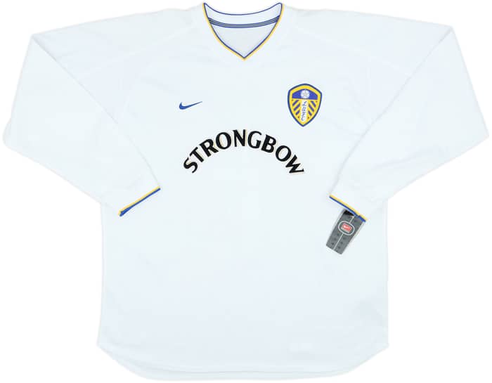 2000-02 Leeds United Player Issue Home L/S Shirt Viduka #9 (XL)
