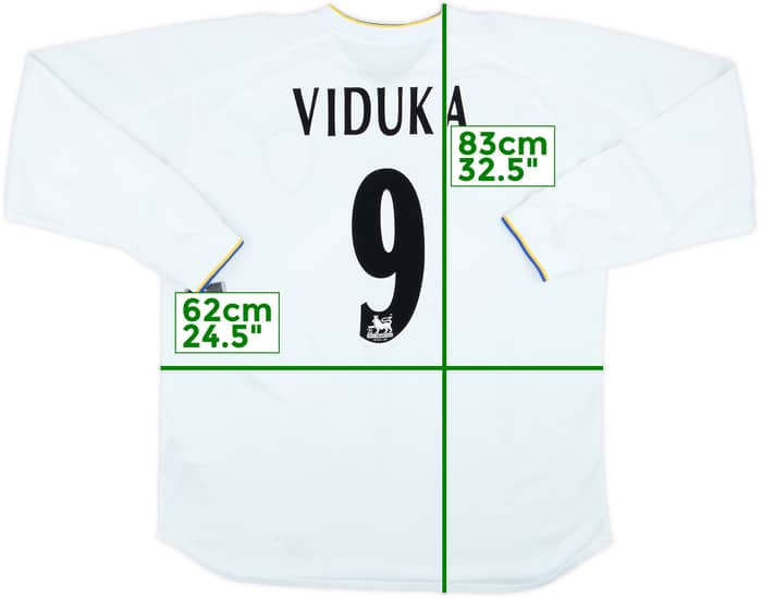 2000-02 Leeds United Player Issue Home L/S Shirt Viduka #9 (XL)