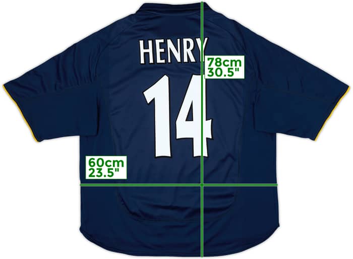 2000-02 Arsenal European Shirt Henry #14 - 8/10 - (XL)