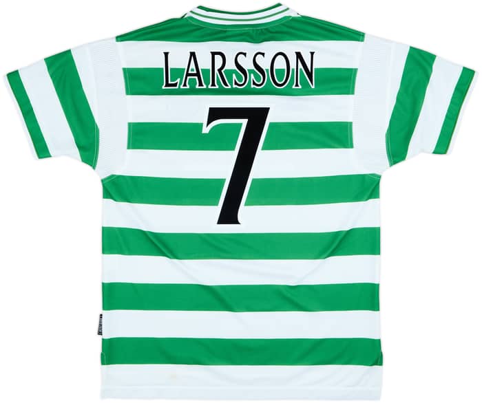 1999-01 Celtic Home Shirt Larsson #7 - 9/10 - (L)
