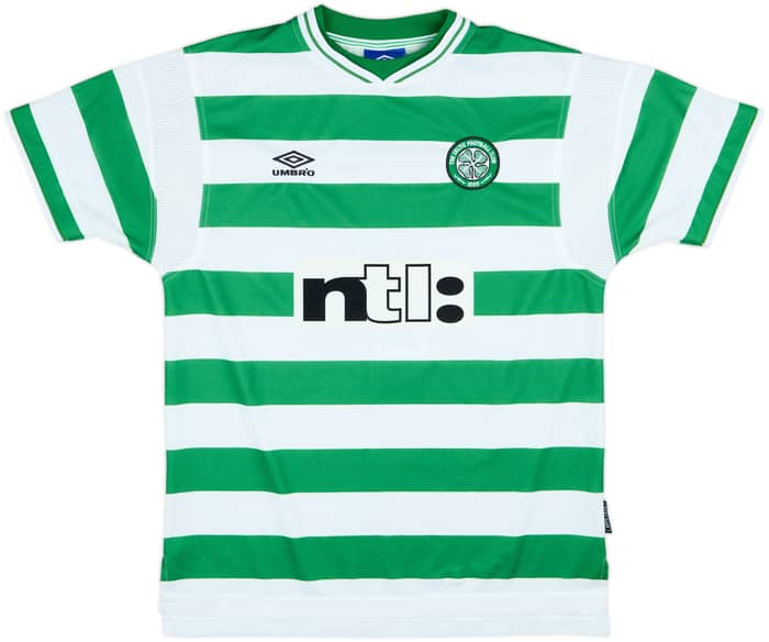 1999-01 Celtic Home Shirt Larsson #7 - 9/10 - (L)