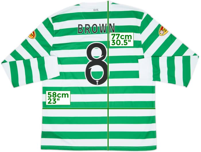 2012-13 Celtic '125th Anniversary' Home L/S Shirt Brown #8 - 8/10 - (XL)