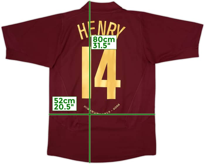2005-06 Arsenal Home Shirt Henry #14 - 8/10 - (M)