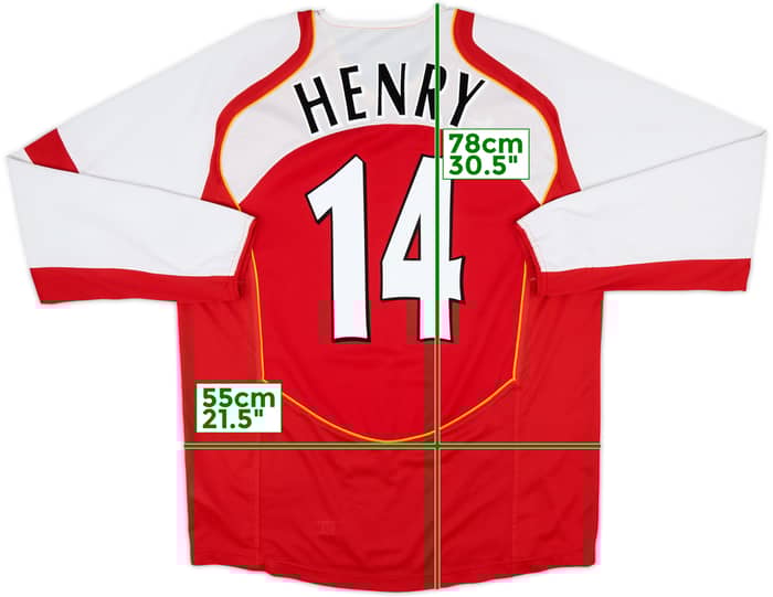 2004-05 Arsenal Home L/S Shirt Henry #14 - 10/10 - (L)
