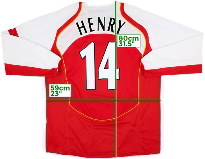2004-05 Arsenal Home L/S Shirt Henry #14 - 8/10 - (XL)