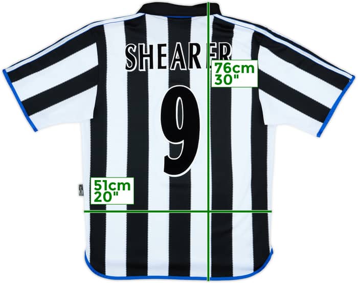 1999-00 Newcastle Home Shirt Shearer #9 - 9/10 - (M)