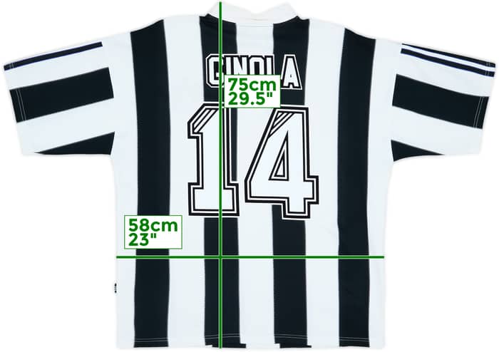 1995-97 Newcastle Home Shirt Ginola #14 - 8/10 - (L)