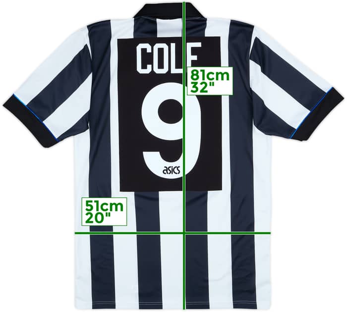 1993-95 Newcastle Home Shirt Cole #9 - 10/10 - (M)
