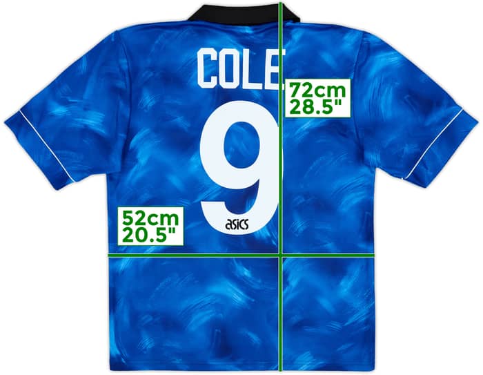 1993-95 Newcastle Away Shirt Cole #9 - 8/10 - (M)