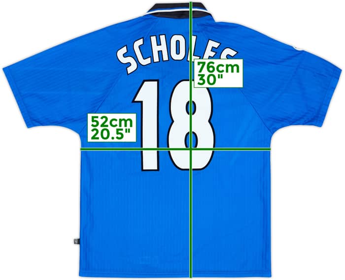 1996-98 Manchester United Third Shirt Scholes #18 - 5/10 - (M)