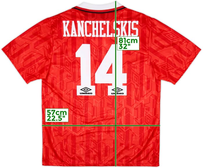1992-94 Manchester United Home Shirt Kanchelskis #14 - 9/10 - (XL)