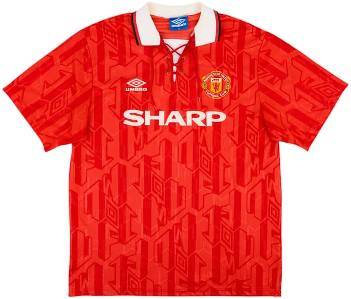 1992-94 Manchester United Home Shirt Cantona #7 - 8/10 - (XL)