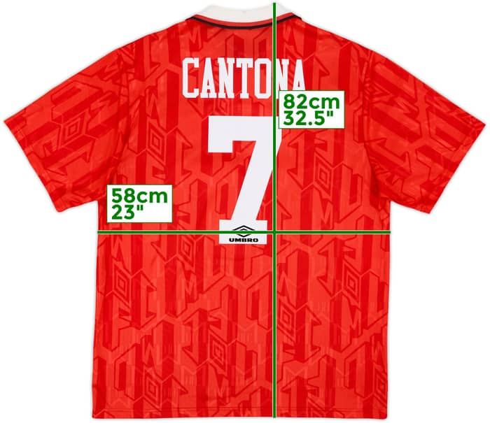 1992-94 Manchester United Home Shirt Cantona #7 - 8/10 - (XL)