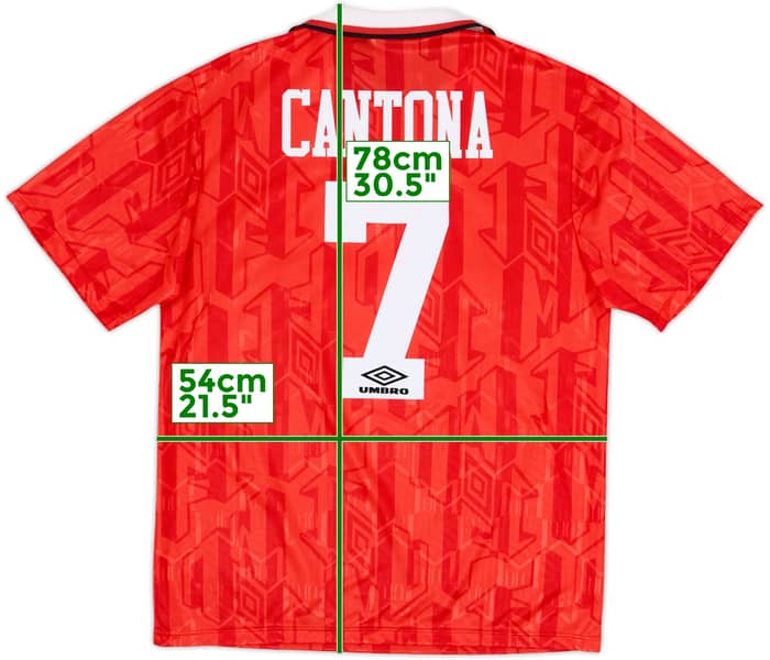 1992-94 Manchester United Home Shirt Cantona #7 - 8/10 - (M)
