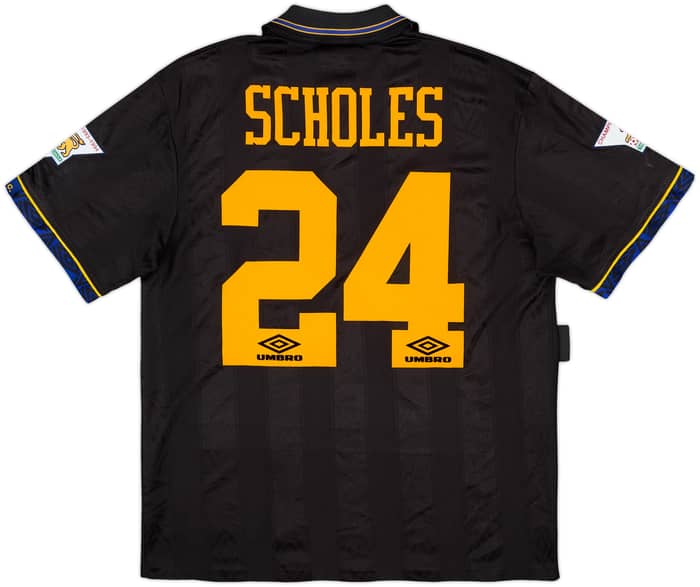 1993-95 Manchester United Away Shirt Scholes #24 - 7/10 - (L)