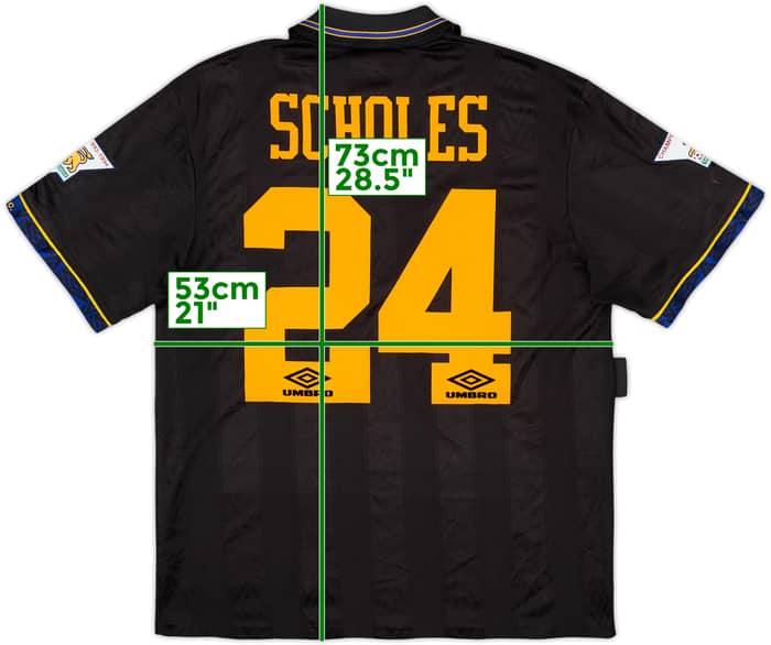 1993-95 Manchester United Away Shirt Scholes #24 - 7/10 - (L)