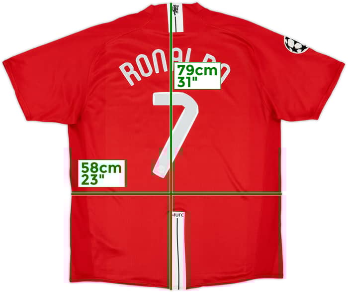 2007-09 Manchester United Home Shirt Ronaldo #7 - 9/10 - (XL)
